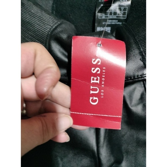 Guess Los Angeles NWT skin tight black faux leather pull on pants woman size SM - Picture 5 of 6